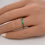 Load image into Gallery viewer, Green Emerald Eternity Band