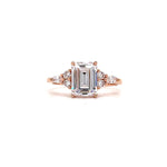 Load image into Gallery viewer, 1.75ct Emerald Cut Moissanite Engagement Ring