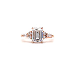 Load image into Gallery viewer, 1.75ct Emerald Cut Moissanite Engagement Ring