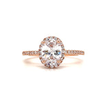 Load image into Gallery viewer, 1.25ct Oval Hidden Halo Engagement Ring