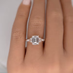 Load image into Gallery viewer, 1.75ct Emerald Cut Moissanite Engagement Ring