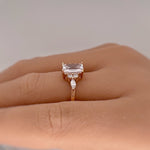 Load image into Gallery viewer, 1.75ct Emerald Cut Moissanite Engagement Ring