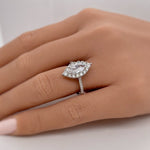 Load image into Gallery viewer, 1.50ct Marquise Halo Moissanite Engagement Ring
