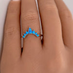 Load image into Gallery viewer, Curved Blue Opal Band