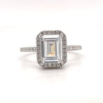 Load image into Gallery viewer, Emerald Cut Halo Engagement Ring