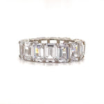 Load image into Gallery viewer, Large Emerald Diamond Eternity Band