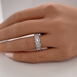 Load image into Gallery viewer, Princess Cut Halo Eternity Band