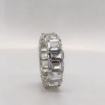 Load image into Gallery viewer, Large Emerald Diamond Eternity Band