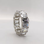 Load image into Gallery viewer, Large Emerald Diamond Eternity Band