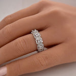 Load image into Gallery viewer, Princess Cut Halo Eternity Band