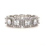 Load image into Gallery viewer, Princess Cut Halo Eternity Band