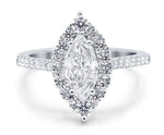 Load image into Gallery viewer, 1.50ct Marquise Halo Moissanite Engagement Ring
