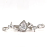 Load image into Gallery viewer, 1.00ct Pear Halo Ring Set