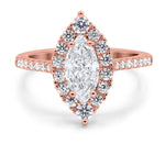 Load image into Gallery viewer, 1.50ct Marquise Halo Moissanite Engagement Ring
