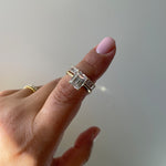 Load image into Gallery viewer, 1.75ct Emerald Cut Moissanite Engagement Ring Set