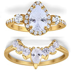 Load image into Gallery viewer, Teardrop Art Deco Engagement Ring Set