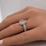 Load image into Gallery viewer, Pear Rose Quartz Engagement Ring