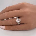 Load image into Gallery viewer, Pear Rose Quartz Engagement Ring