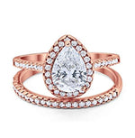 Load image into Gallery viewer, Pear Rose Quartz Engagement Ring