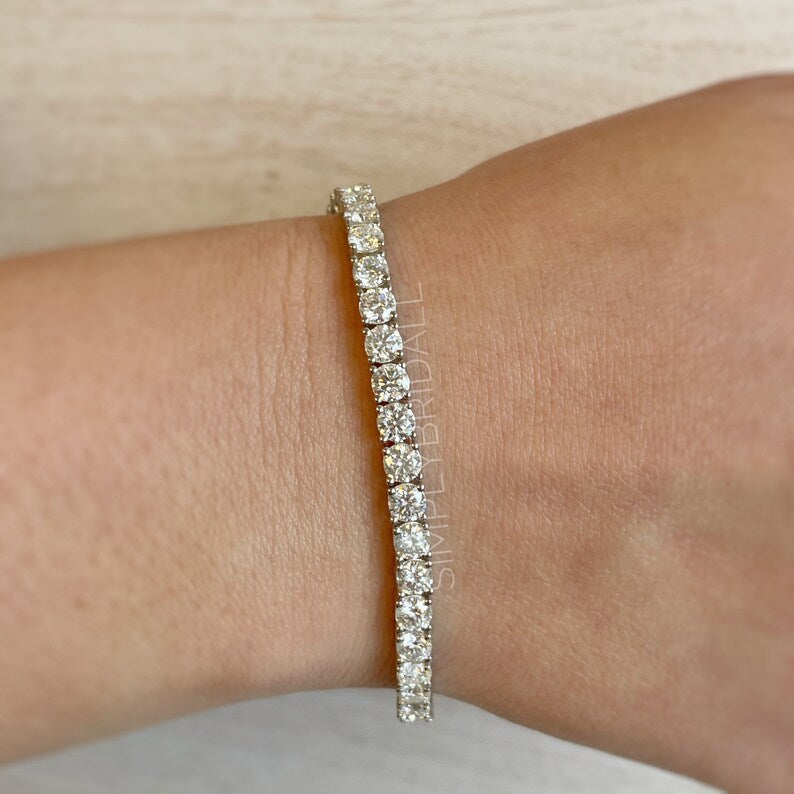 Genuine Moissanite Tennis Bracelet