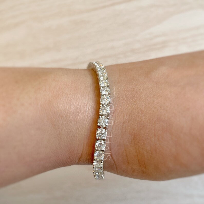 Genuine Moissanite Tennis Bracelet