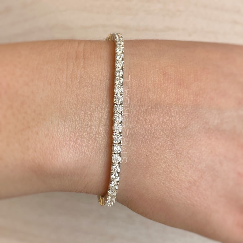 Genuine Moissanite Tennis Bracelet
