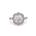 Load image into Gallery viewer, 2.00ct Art Deco Cushion Cut Engagement Ring, 14k Cushion Cut Diamond, Antique Ring, Wedding Ring, IGI Certificate CVD Diamond
