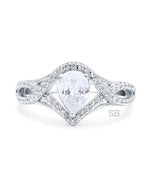 Load image into Gallery viewer, Ashley : Art Deco Pear Twist Engagement Ring Semi Mount