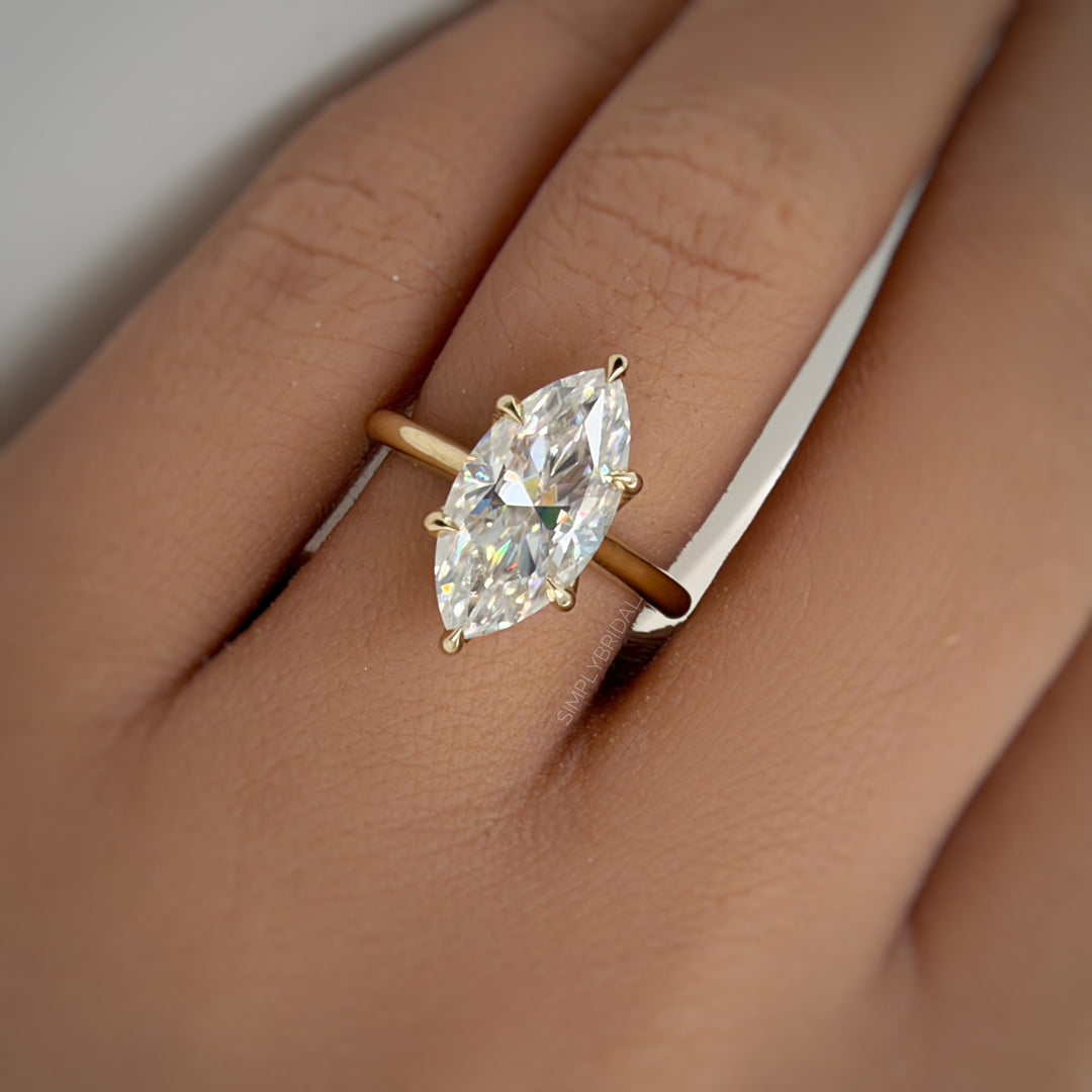 3.00ct Marquise Tulip Basket Engagement Ring