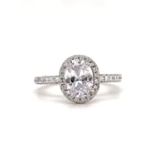 1.00ct Oval Lab Diamond Engagement Ring, 14k Solid Gold Oval Wedding Ring, Oval Certified Lab Diamond Halo Engagement Ring, Bridal Ring
