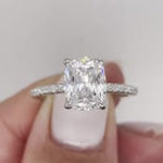 Load image into Gallery viewer, 2.50 Elongated Cushion Cut Lab Grown Engagement Ring, 14k Solid Gold, Solitaire Long Cushion Cut Lab Diamond Ring, IGI Certified Diamond