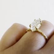 1.50ct Marquise Diamond Engagement Ring, 14k Gold, Art Deco Band, Dainty Marquise Bridal Ring, Marquise Lab Diamond