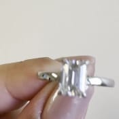 1.00ct Emerald Cut Diamond Engagement Ring, Emerald Cut Solitaire Ring, Genuine Lab Diamond IGI Certified, 14k Gold, Diamond Emerald Cut