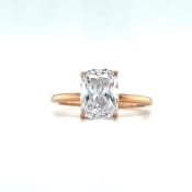 2.50 Elongated Cushion Cut Lab Diamond Engagement Ring, IGI Certified Long Cushion Cut, 14k Solid Gold, Solitaire Bridal Engagement Ring