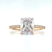2.50ct Radiant Cut Lab Diamond Engagement Ring: 14k Solid Gold Bridal Ring, IGI Certified