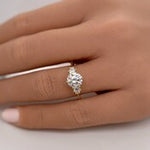 Load image into Gallery viewer, 3 Diamond Engagement Ring, Triple Stone Ring, Dainty Engagement Ring, Minimalist, 1.50ct 3 Diamonds, Lab Grown, 14k Gold