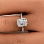 Load image into Gallery viewer, 2.50 Elongated Cushion Cut Lab Grown Engagement Ring, 14k Solid Gold, Solitaire Long Cushion Cut Lab Diamond Ring, IGI Certified Diamond