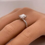 2.00ct Emerald Cut Diamond Engagement Ring, Emerald Cut Solitaire Ring, Genuine Lab Diamond IGI Certified, 14k Gold, Diamond Emerald Cut
