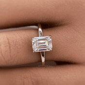 2.00ct Emerald Cut Diamond Engagement Ring, Emerald Cut Solitaire Ring, Genuine Lab Diamond IGI Certified, 14k Gold, Diamond Emerald Cut