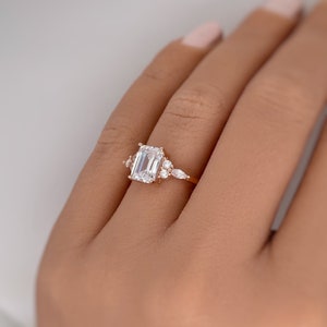 Custom Listing Bart 1.75ct Emerald Cut Moissanite Engagement Ring