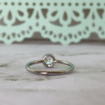 Load image into Gallery viewer, Bezel Diamond Ring Bezel Engagement Ring Sterling Silver Bezel Proposal Ring Bezel Minimalist Engagement Ring Stacking Ring