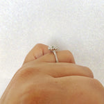 Load image into Gallery viewer, 1.00ct Diamond Halo Engagement Ring Halo Diamond Ring Simulated Diamond Classic Engagement Ring Promise Ring