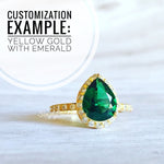 Load image into Gallery viewer, 2.00ct Pear Shape Halo Ring Set, Pear Proposal Ring, Teardrop Wedding Ring, Promise Ring Pear Diamond Ring, Pear Engagement Ring