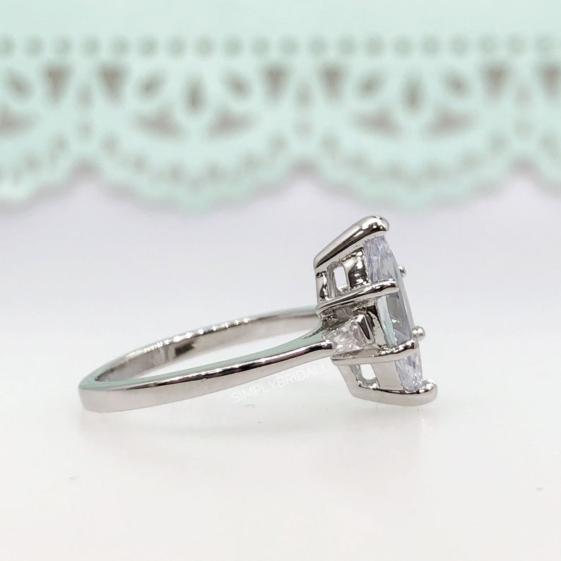 2.00ct Marquise Solitaire Engagement Ring Sterling Silver Marquise Ring Simple Marquise Minimalist Wedding Ring Promise Ring