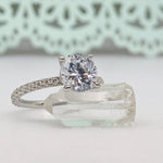 Load image into Gallery viewer, 2.00ct Moissanite Engagement Ring, 4 Prong Engagement Ring, Simple Solitaire Round Brilliant Moissanite Ring, Moissanite Engagement Ring