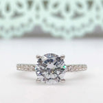 Load image into Gallery viewer, 2.00ct Moissanite Engagement Ring, 4 Prong Engagement Ring, Simple Solitaire Round Brilliant Moissanite Ring, Moissanite Engagement Ring