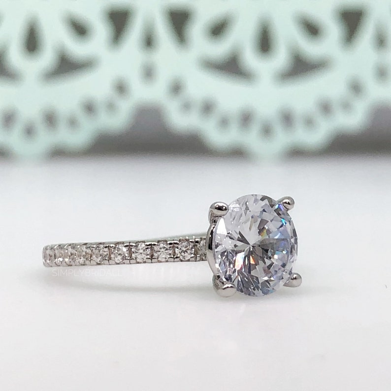 2.00ct Moissanite Engagement Ring, 4 Prong Engagement Ring, Simple Solitaire Round Brilliant Moissanite Ring, Moissanite Engagement Ring