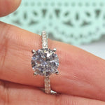 Load image into Gallery viewer, 2.00ct Moissanite Engagement Ring, 4 Prong Engagement Ring, Simple Solitaire Round Brilliant Moissanite Ring, Moissanite Engagement Ring