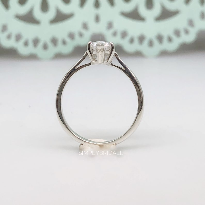 1.00ct Marquise Solitaire Engagement Ring, Marquise Ring, Simple Marquise Minimalist Wedding Ring, Promise Ring