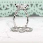 Load image into Gallery viewer, 2.50ct Princess Diamond Engagement Ring Set, Bridal Set, Simulate Diamond Ring, Minimalist Princess Cut Wedding Rings, Proposal Ring,